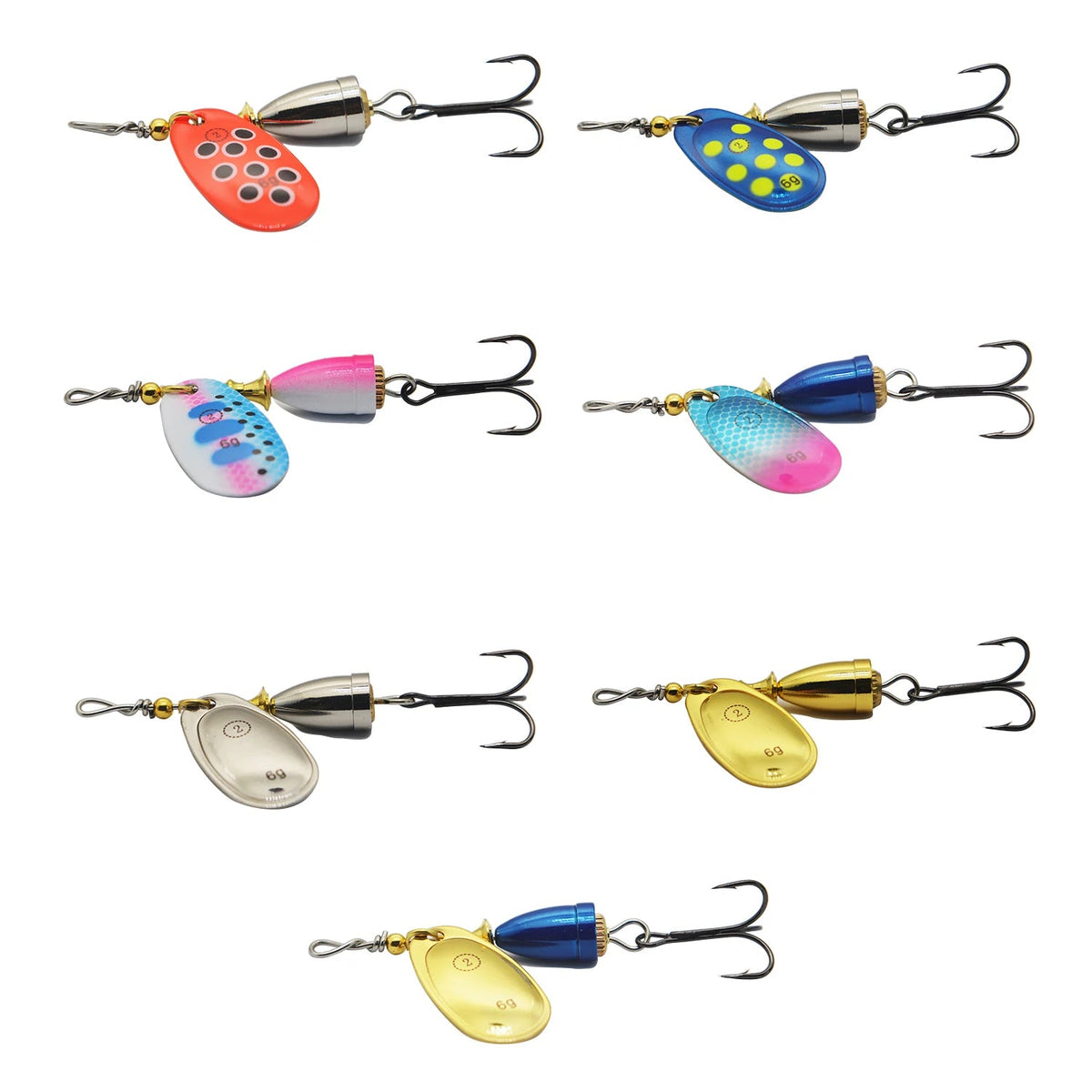 Fishing Lure Spinnerbait, Bass Trout Salmon Hard Metal Spinner Baits for Bass Walleye Trout Fishing Lures – Inline Spinner Baits