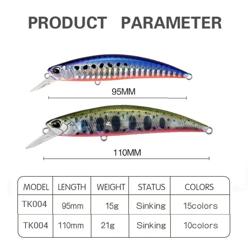 Realis Jerkbait 95Mm 15G Wobblers Duo Ryuki 95 Hard Bait Minnow Japan Sinking Baits Bass Fishing Lure for Fishing Pike
