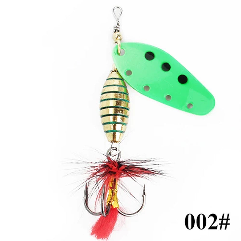 6G 12G 16G Metal Spinner Bait Fishing Lure with Treble Hook Hair Hard Artificial Bait Spinner Lure Sequin Bass Pike
