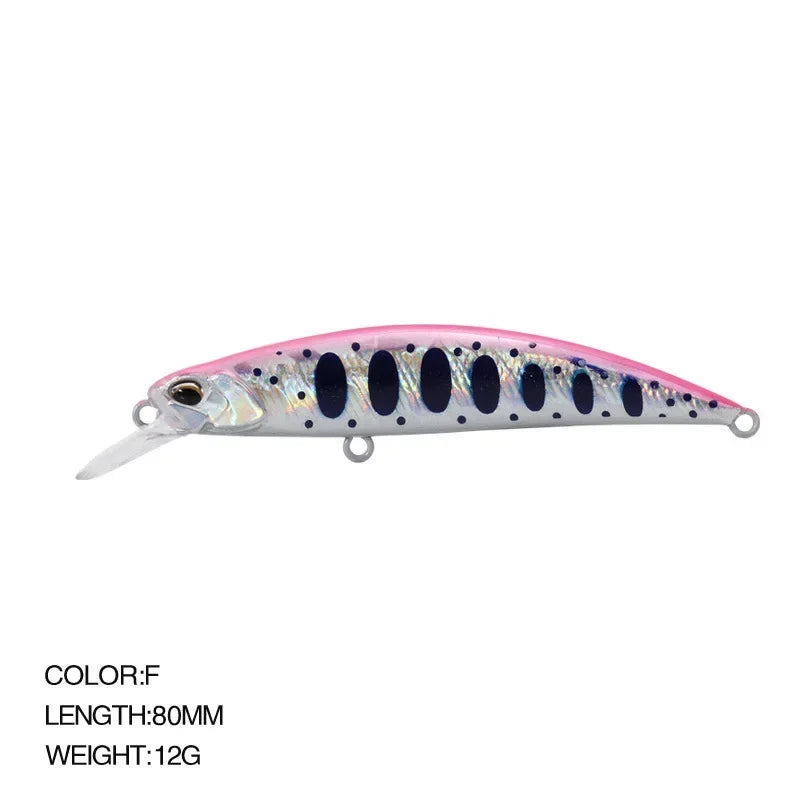 Minnow Wobbler RYUKI 80S Sinking Trolling Swimbait 8Cm 12G Rozantea Fishing Lure Jerkbait Artificial Bait Culter Alburnus Bass
