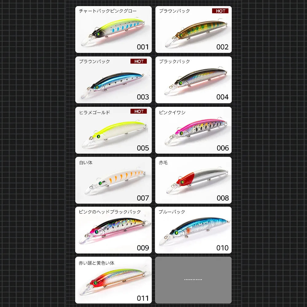 Hunthouse Lip Minnow Hard Fishing Lure Floating Jerkbait 110Mm19G Wobbler Artificial Bait Good for Fishing Flatfish