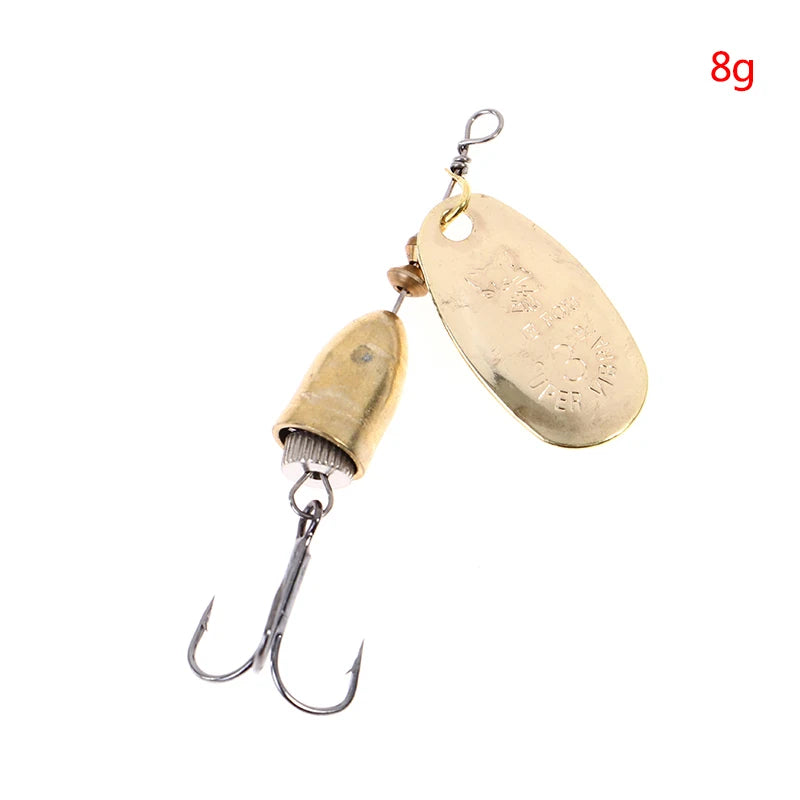 Blade Rotating Spinner Metal Lure Brass Artificial Spoon Bait Fishing Tackle