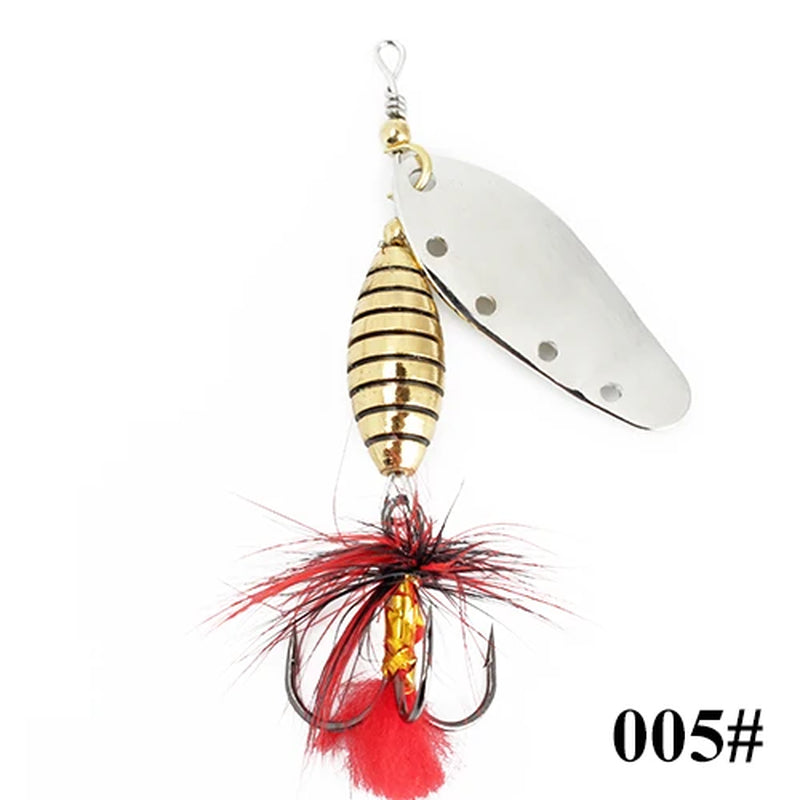 6G 12G 16G Metal Spinner Bait Fishing Lure with Treble Hook Hair Hard Artificial Bait Spinner Lure Sequin Bass Pike