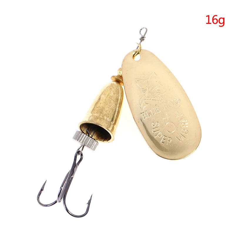 Blade Rotating Spinner Metal Lure Brass Artificial Spoon Bait Fishing Tackle