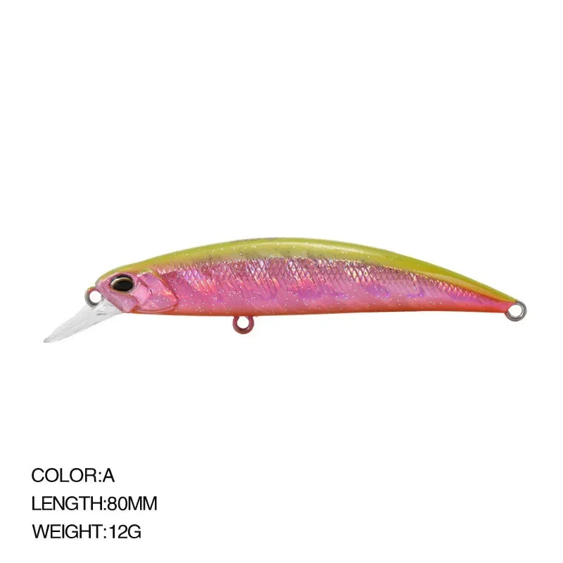 Minnow Wobbler RYUKI 80S Sinking Trolling Swimbait 8Cm 12G Rozantea Fishing Lure Jerkbait Artificial Bait Culter Alburnus Bass