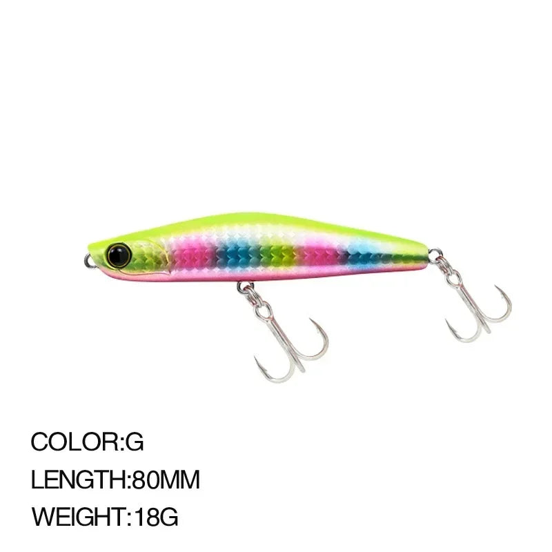 Minnow Wobbler RYUKI 80S Sinking Trolling Swimbait 8Cm 12G Rozantea Fishing Lure Jerkbait Artificial Bait Culter Alburnus Bass
