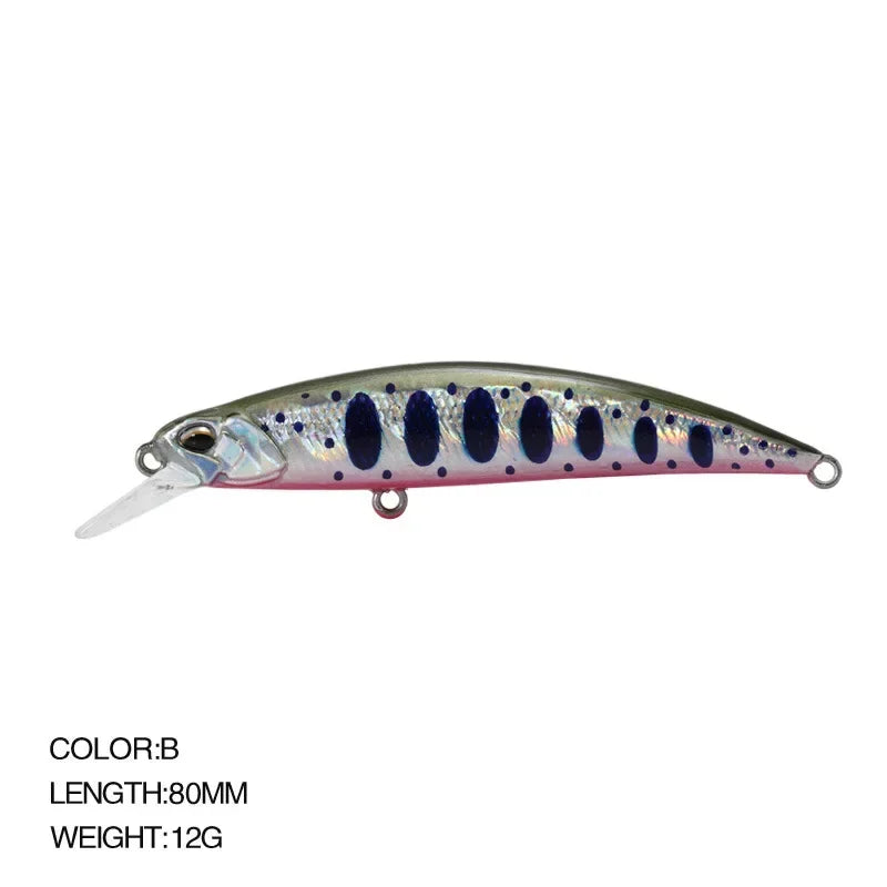 Minnow Wobbler RYUKI 80S Sinking Trolling Swimbait 8Cm 12G Rozantea Fishing Lure Jerkbait Artificial Bait Culter Alburnus Bass