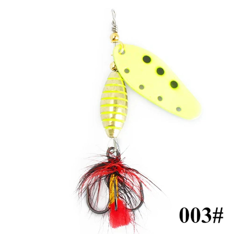 6G 12G 16G Metal Spinner Bait Fishing Lure with Treble Hook Hair Hard Artificial Bait Spinner Lure Sequin Bass Pike