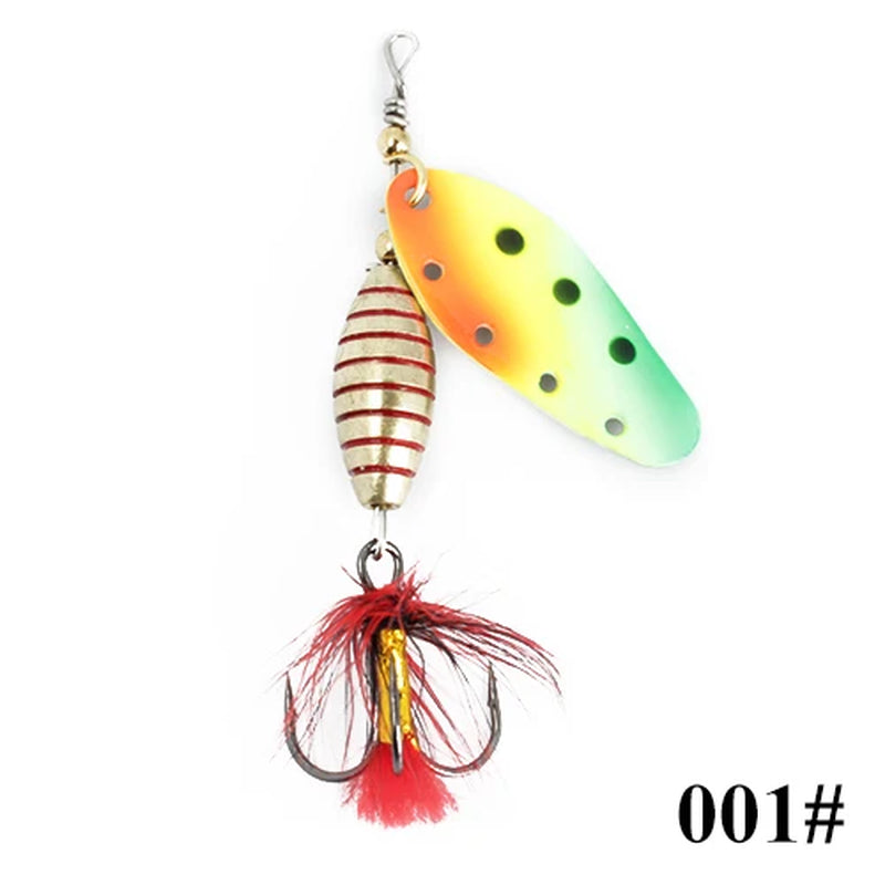 6G 12G 16G Metal Spinner Bait Fishing Lure with Treble Hook Hair Hard Artificial Bait Spinner Lure Sequin Bass Pike