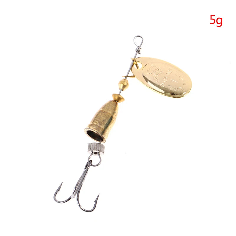 Blade Rotating Spinner Metal Lure Brass Artificial Spoon Bait Fishing Tackle