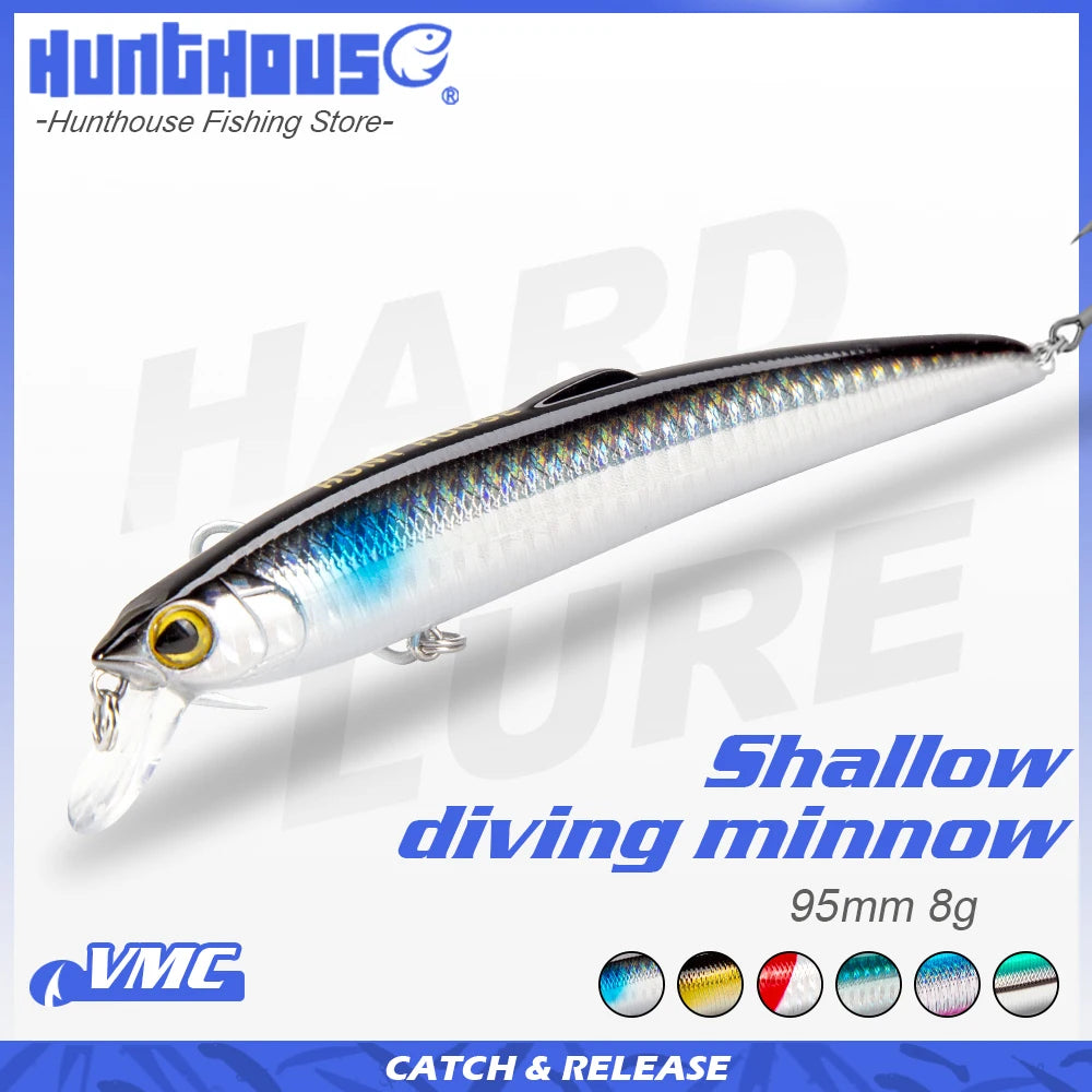 Hunthouse Smith Saruna Minnow Fishing Lure 95Mm 8G Salt Water Artificial Hard Baits Jerkbait Wobblers for Seabass Pike LW131
