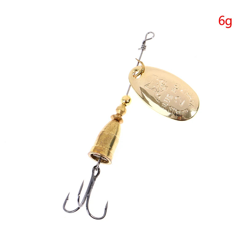 Blade Rotating Spinner Metal Lure Brass Artificial Spoon Bait Fishing Tackle