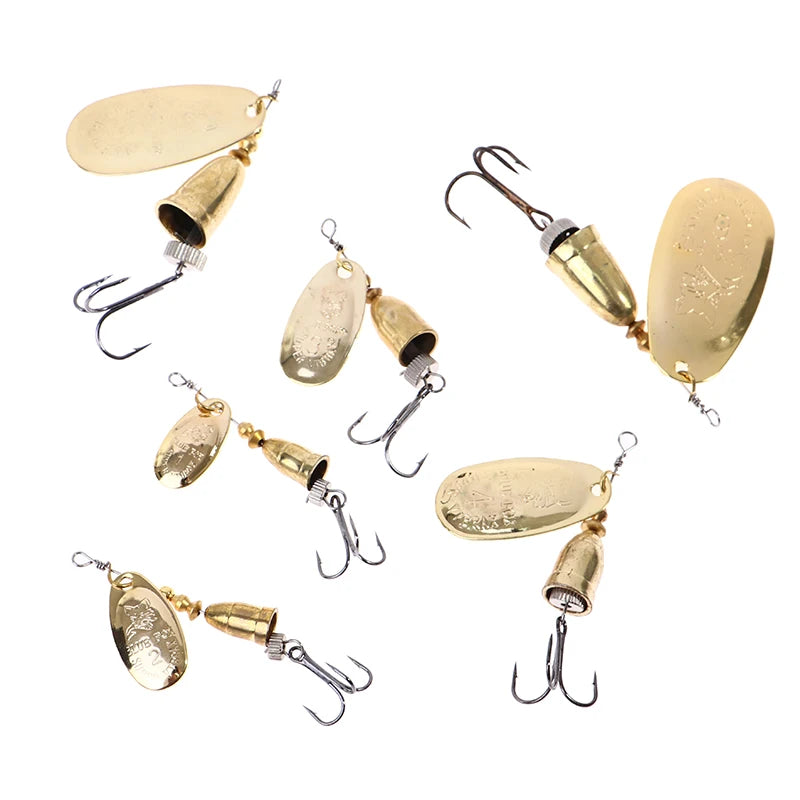 Blade Rotating Spinner Metal Lure Brass Artificial Spoon Bait Fishing Tackle