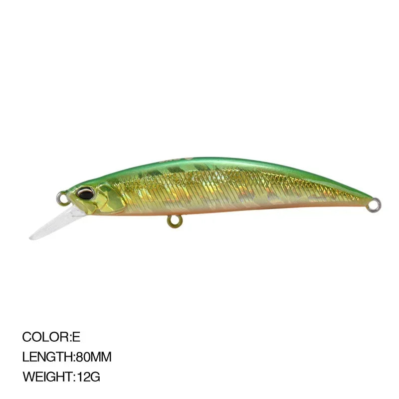 Minnow Wobbler RYUKI 80S Sinking Trolling Swimbait 8Cm 12G Rozantea Fishing Lure Jerkbait Artificial Bait Culter Alburnus Bass