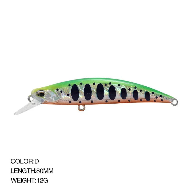 Minnow Wobbler RYUKI 80S Sinking Trolling Swimbait 8Cm 12G Rozantea Fishing Lure Jerkbait Artificial Bait Culter Alburnus Bass