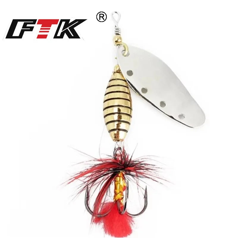 6G 12G 16G Metal Spinner Bait Fishing Lure with Treble Hook Hair Hard Artificial Bait Spinner Lure Sequin Bass Pike
