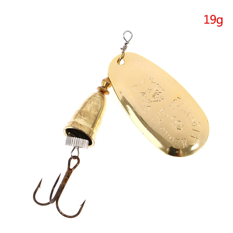 Blade Rotating Spinner Metal Lure Brass Artificial Spoon Bait Fishing Tackle