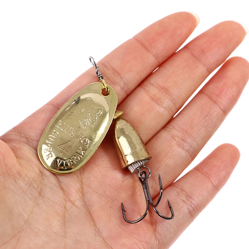 Blade Rotating Spinner Metal Lure Brass Artificial Spoon Bait Fishing Tackle