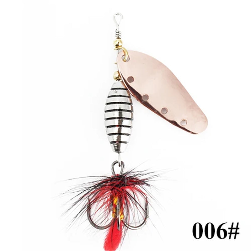 6G 12G 16G Metal Spinner Bait Fishing Lure with Treble Hook Hair Hard Artificial Bait Spinner Lure Sequin Bass Pike