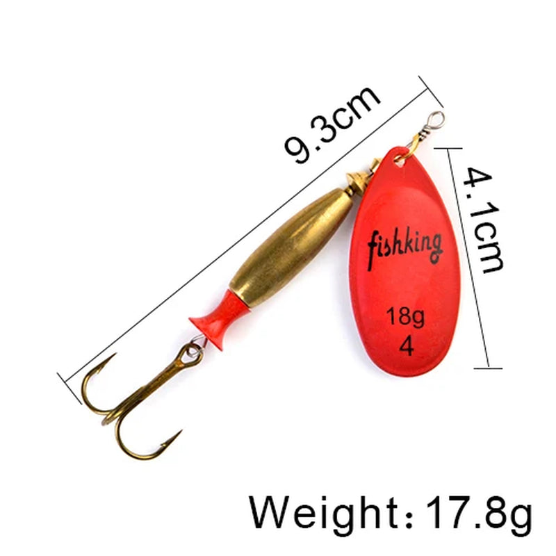Long Cast Spinner Bait Fishing Lure 18G 24G Rotating Metal Spinbait Spoon Lures Pike with Treble Hooks Fishing Accessories