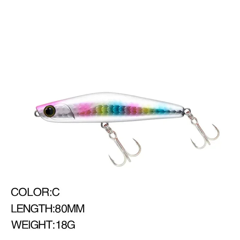 Minnow Wobbler RYUKI 80S Sinking Trolling Swimbait 8Cm 12G Rozantea Fishing Lure Jerkbait Artificial Bait Culter Alburnus Bass