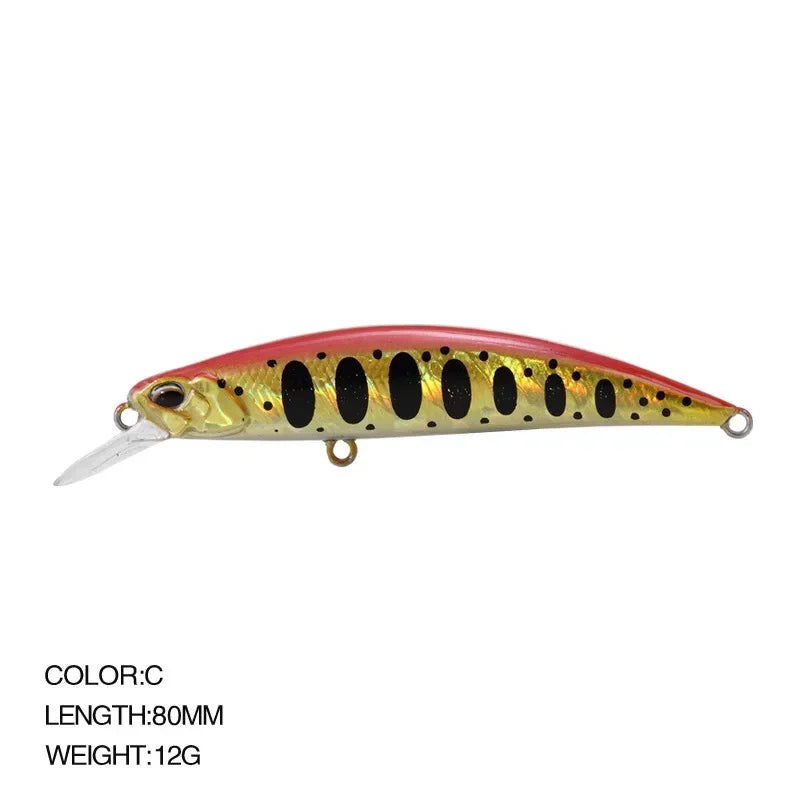 Minnow Wobbler RYUKI 80S Sinking Trolling Swimbait 8Cm 12G Rozantea Fishing Lure Jerkbait Artificial Bait Culter Alburnus Bass