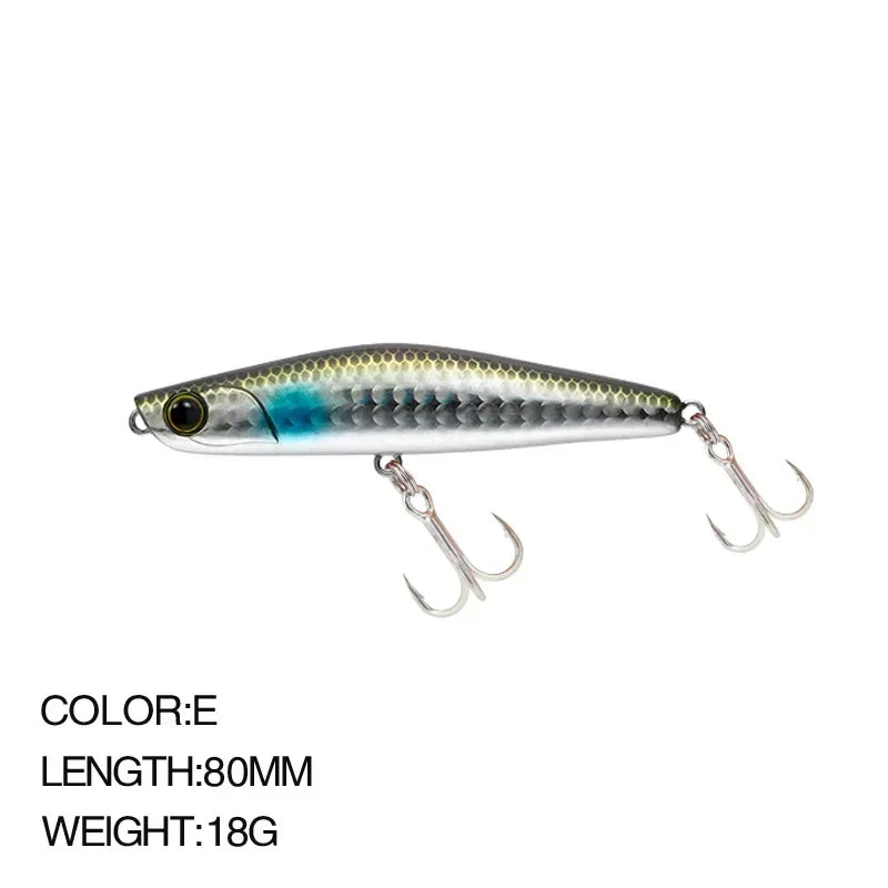 Minnow Wobbler RYUKI 80S Sinking Trolling Swimbait 8Cm 12G Rozantea Fishing Lure Jerkbait Artificial Bait Culter Alburnus Bass