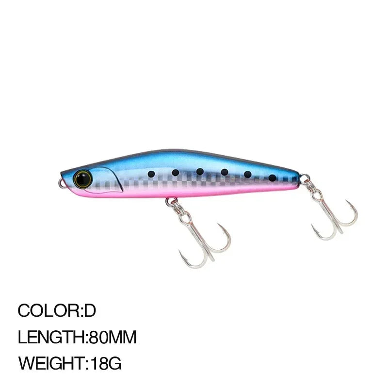 Minnow Wobbler RYUKI 80S Sinking Trolling Swimbait 8Cm 12G Rozantea Fishing Lure Jerkbait Artificial Bait Culter Alburnus Bass
