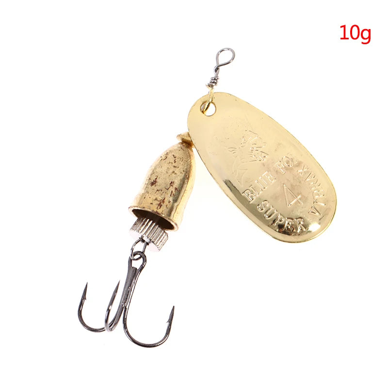 Blade Rotating Spinner Metal Lure Brass Artificial Spoon Bait Fishing Tackle