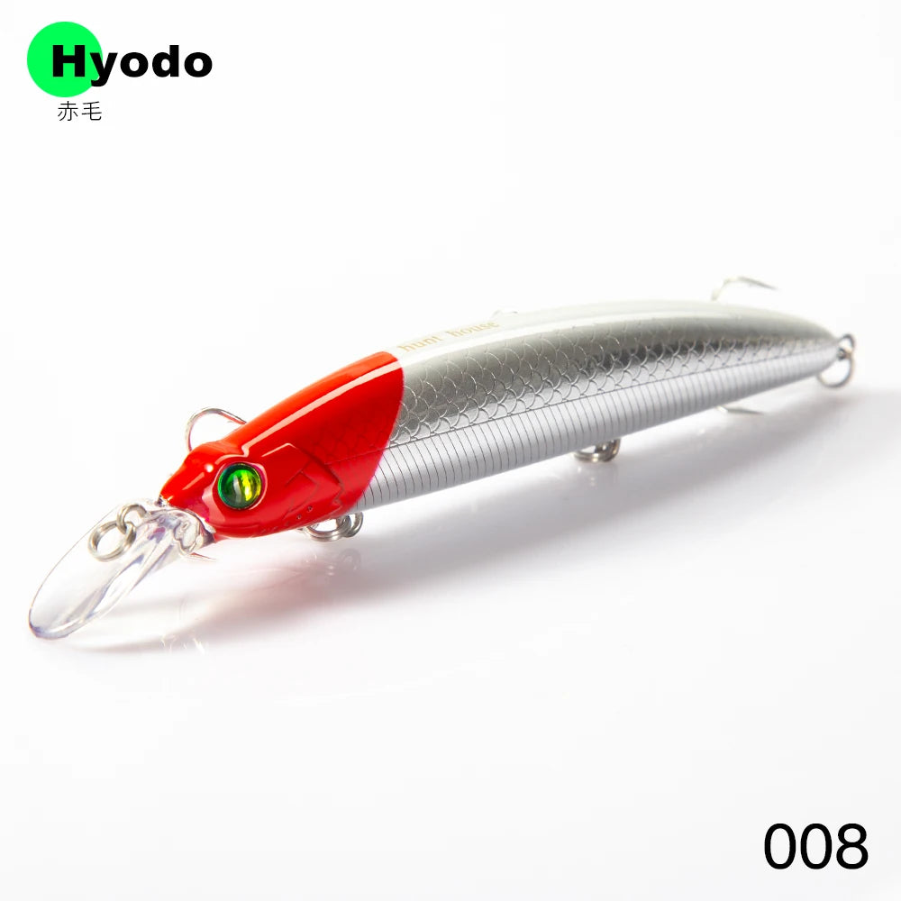Hunthouse Lip Minnow Hard Fishing Lure Floating Jerkbait 110Mm19G Wobbler Artificial Bait Good for Fishing Flatfish