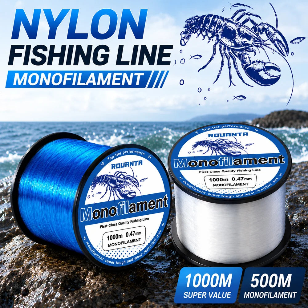 500M 1000M Nylon Fishing Line Monofilament Super Strong Abrasion Resistant Smooth Sinking Line for Carp Bass Pesca Tackl