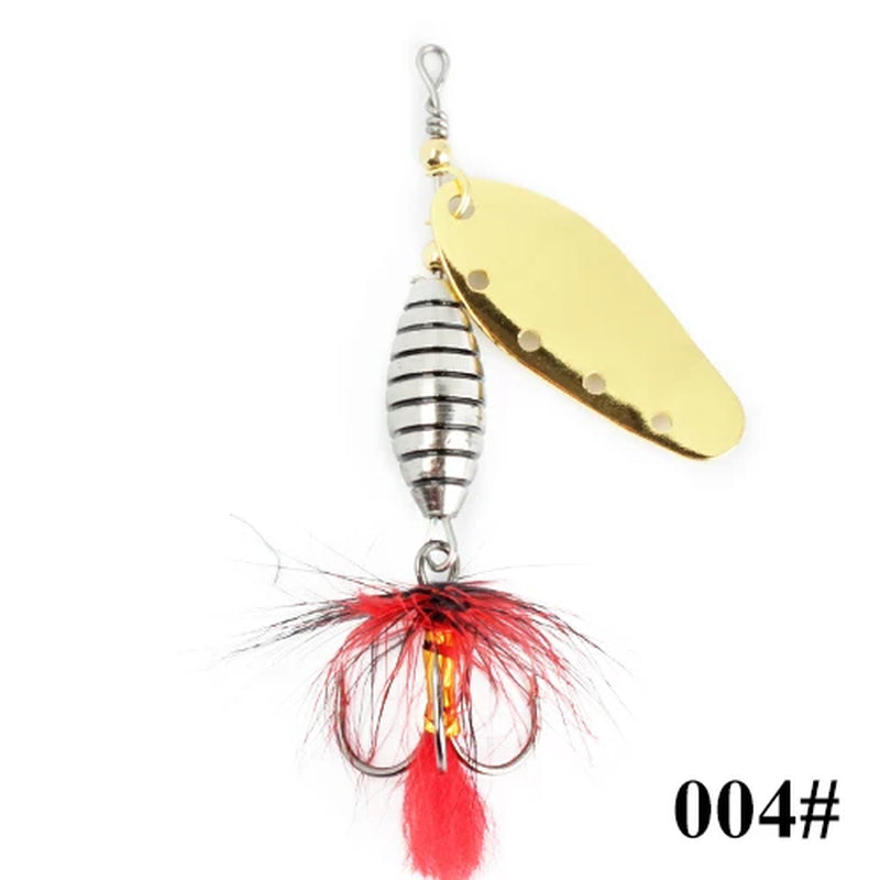 6G 12G 16G Metal Spinner Bait Fishing Lure with Treble Hook Hair Hard Artificial Bait Spinner Lure Sequin Bass Pike