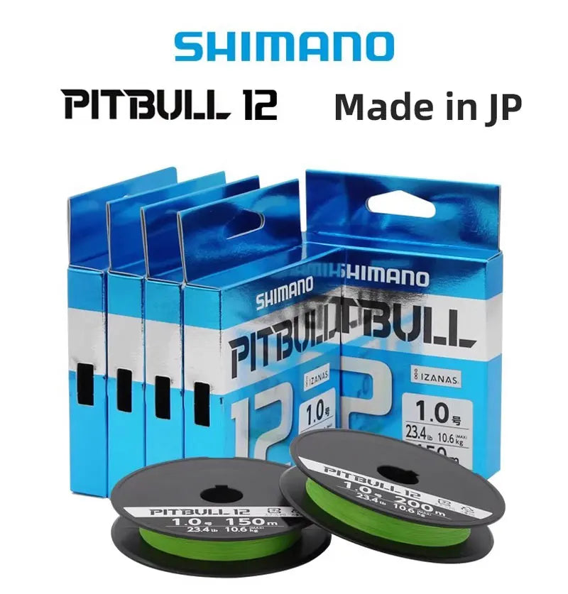 PITBULL 12 Braided Wire Strands Fishing Line 150M/200M Supple Flexibility Smoothness PE Line Low Elongation Lure Casting