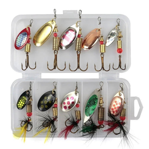 Newest Metal Spoon Spinner Fishing Lure 10PCS Set Spoonbait Crankbaits Fishing Wobblers for Pike Crochet Kit Artificial Bait